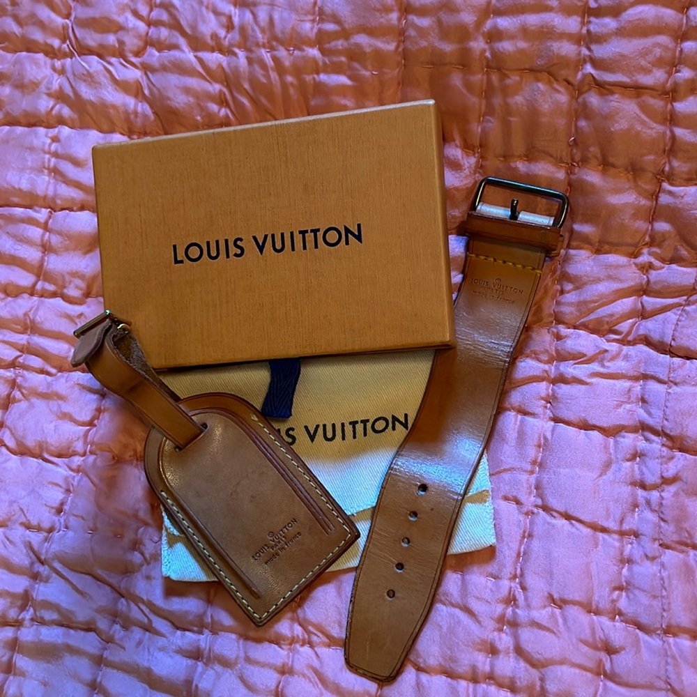 SOLD Louis Vuitton Vachetta  Leather Luggage Tag Holder